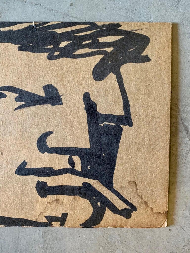 Robert Loughlin Original Drawing on Cardboard In Good Condition For Sale In Los Angeles, CA
