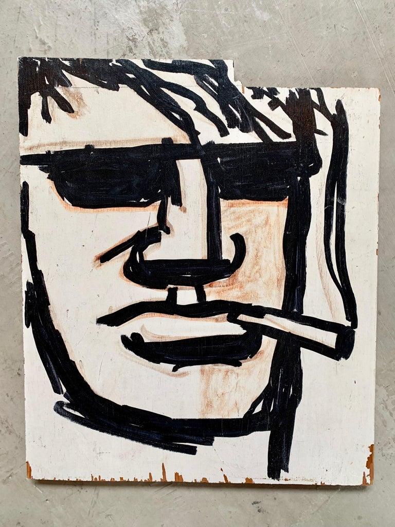Robert Loughlin Original Drawing on Wood In Good Condition For Sale In Los Angeles, CA