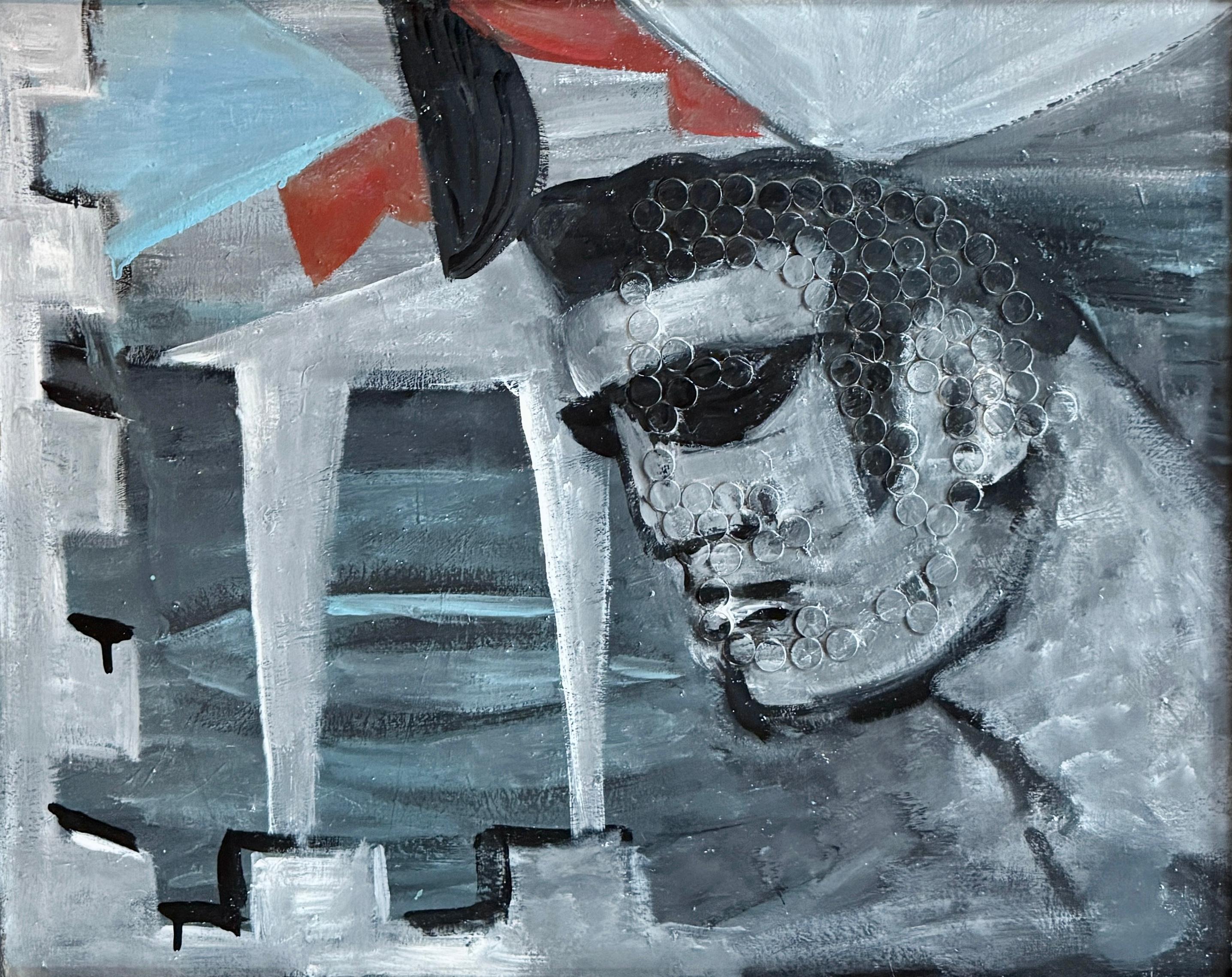 Robert Loughlin Figurative Painting - "Cop on Vacation" Brute Gay LGBT Contemporary NYC Male Portrait Painting