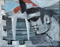 "Cop on Vacation" Brute Gay LGBT Contemporary NYC Male Portrait Painting
