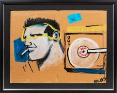 "Fuzz" Brute Gay LGBT Contemporary NYC Male Portrait Large Painting