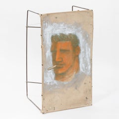 Robert Loughlin, peinture sur toile sans titre sur armure métallique