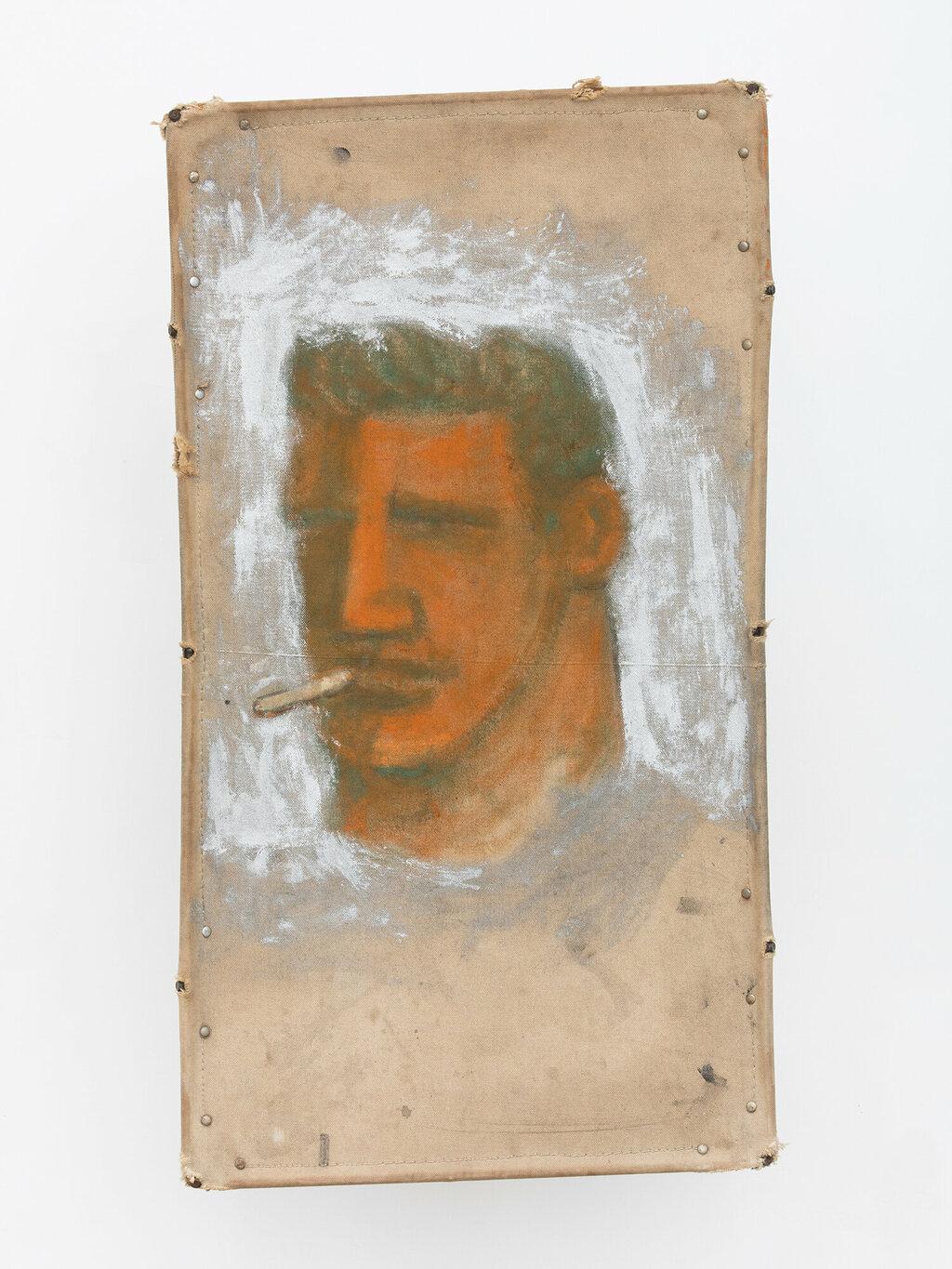 American Robert Loughlin “Untitled” Canvas Painting on Metal Armature For Sale