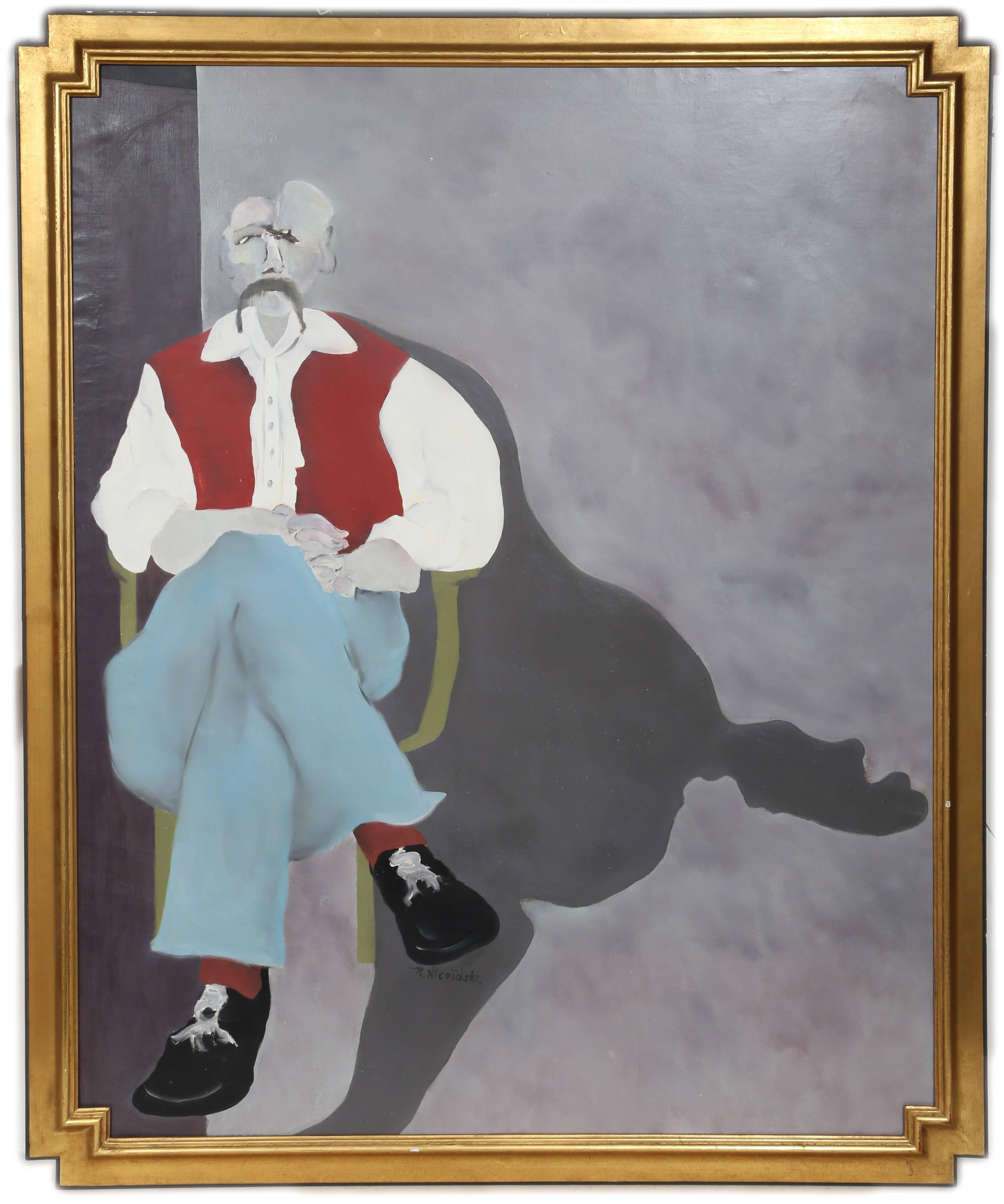 Portrait Painting de Robert-Louis Nicoidski - Autorretrato en París, Pintura de Robert Nicoidski