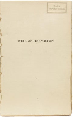 Robert Louis STEVENSON. Weir of Hermiston. Part II. 1896 - COPYRIGHT EDITION