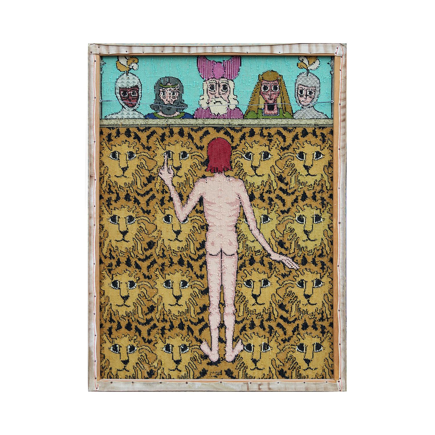 Modern Needlepoint Textile Tapestry of the Parable of Daniel in the Lions' Den 5