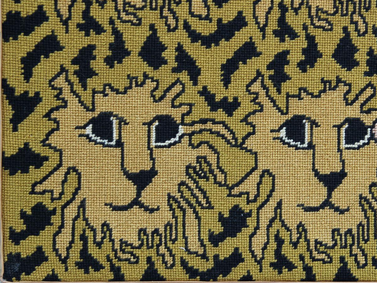 Modern Needlepoint Textile Tapestry of the Parable of Daniel in the Lions' Den For Sale 3