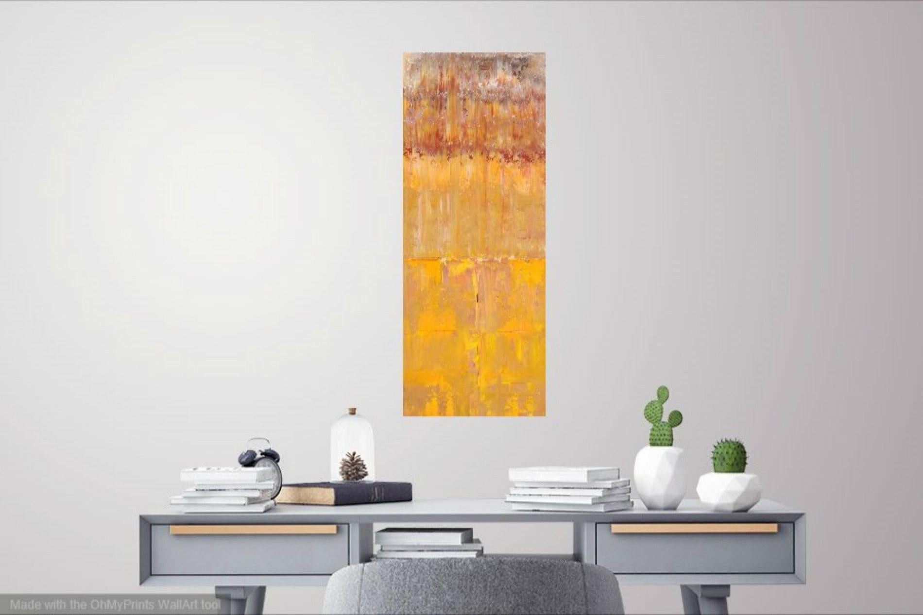 (Oct. 2018) Abstract Acrylic Painting. Use of Gallery Wrapped Cotton Canvas 16 x 40 x 1.5. (7 Layers) I like building my canvases with layers of paint. There is a richness by doing this for this painting and many of the paintings I paint. In this