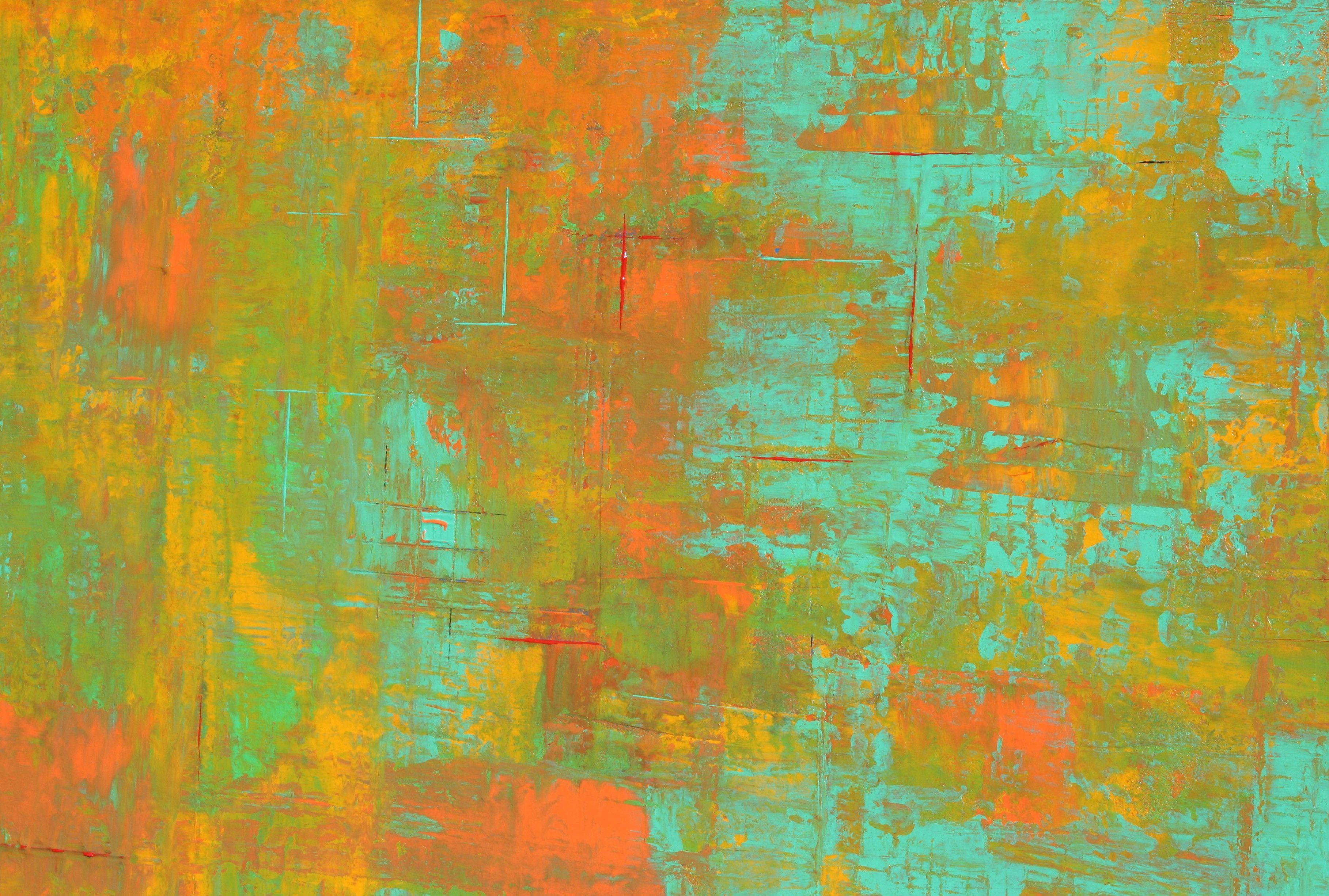 Concetto astratto 14, Pittura, Acrilico su tela - Abstract Painting Marrone di Robert Lynn