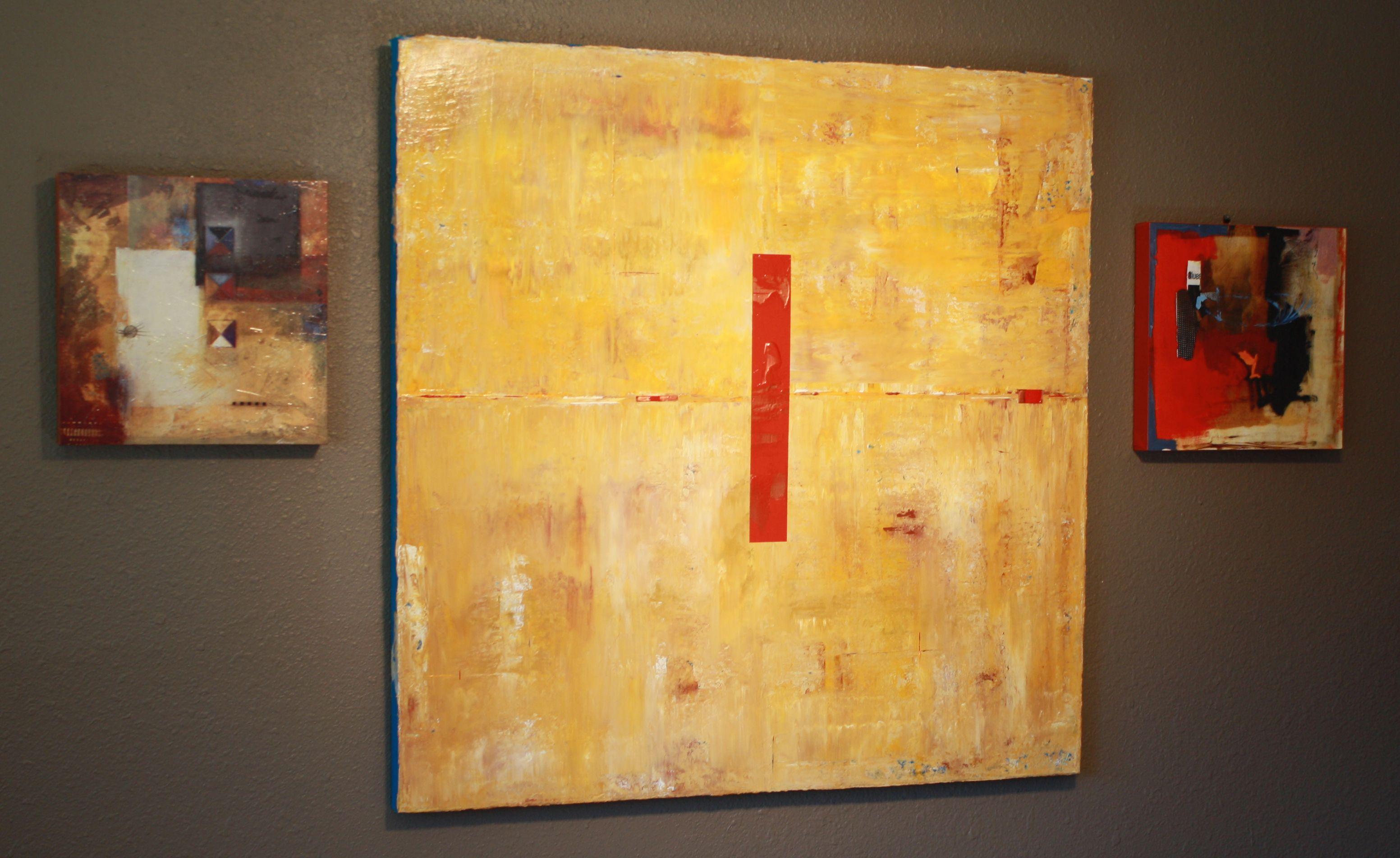 Abstract Concept Red Copper Line, Painting, Acrylic on Canvas 2
