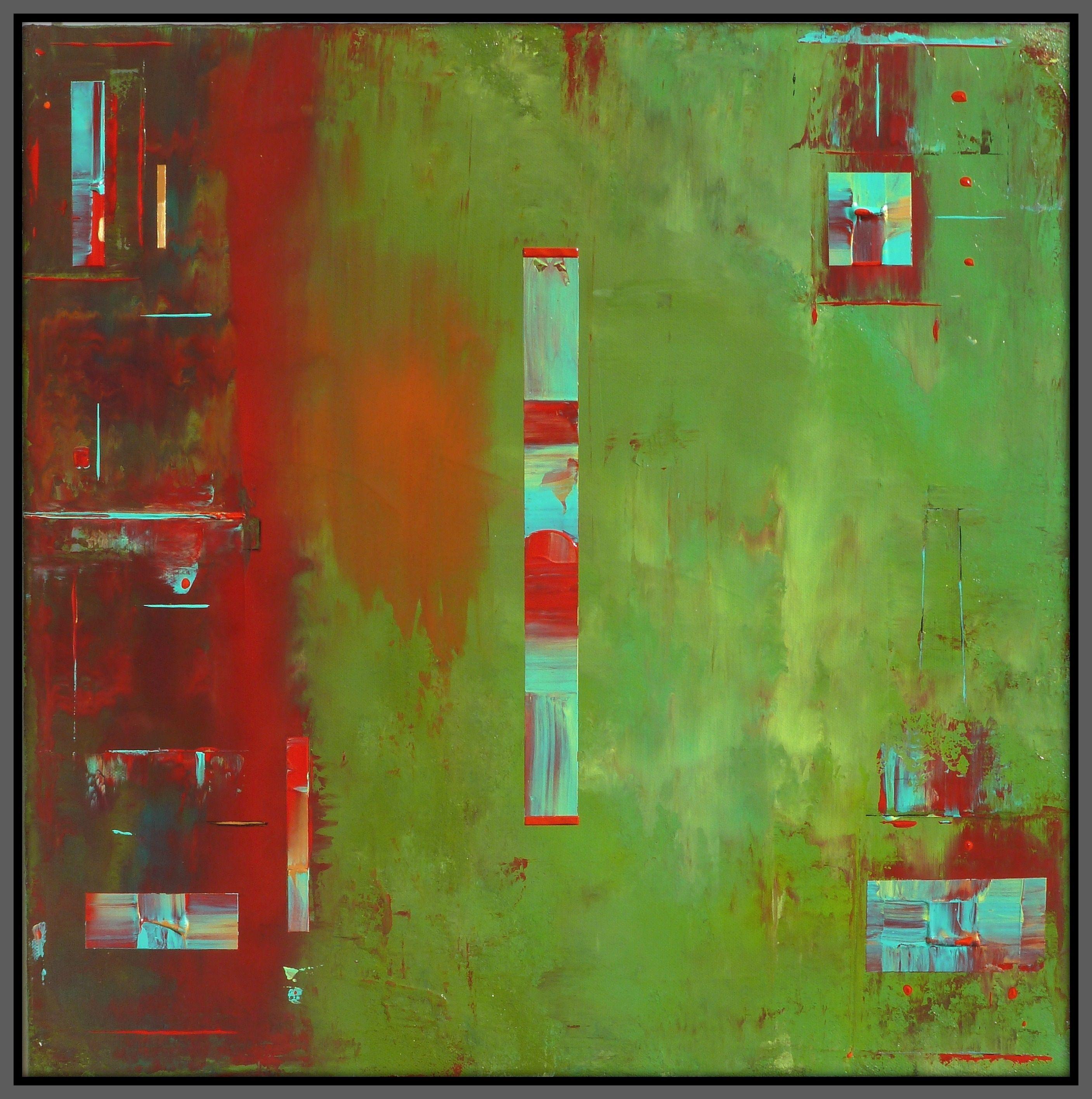 Concetto astratto Greene & Greene 24, Pittura, Acrilico su tela - Abstract Painting Marrone di Robert Lynn