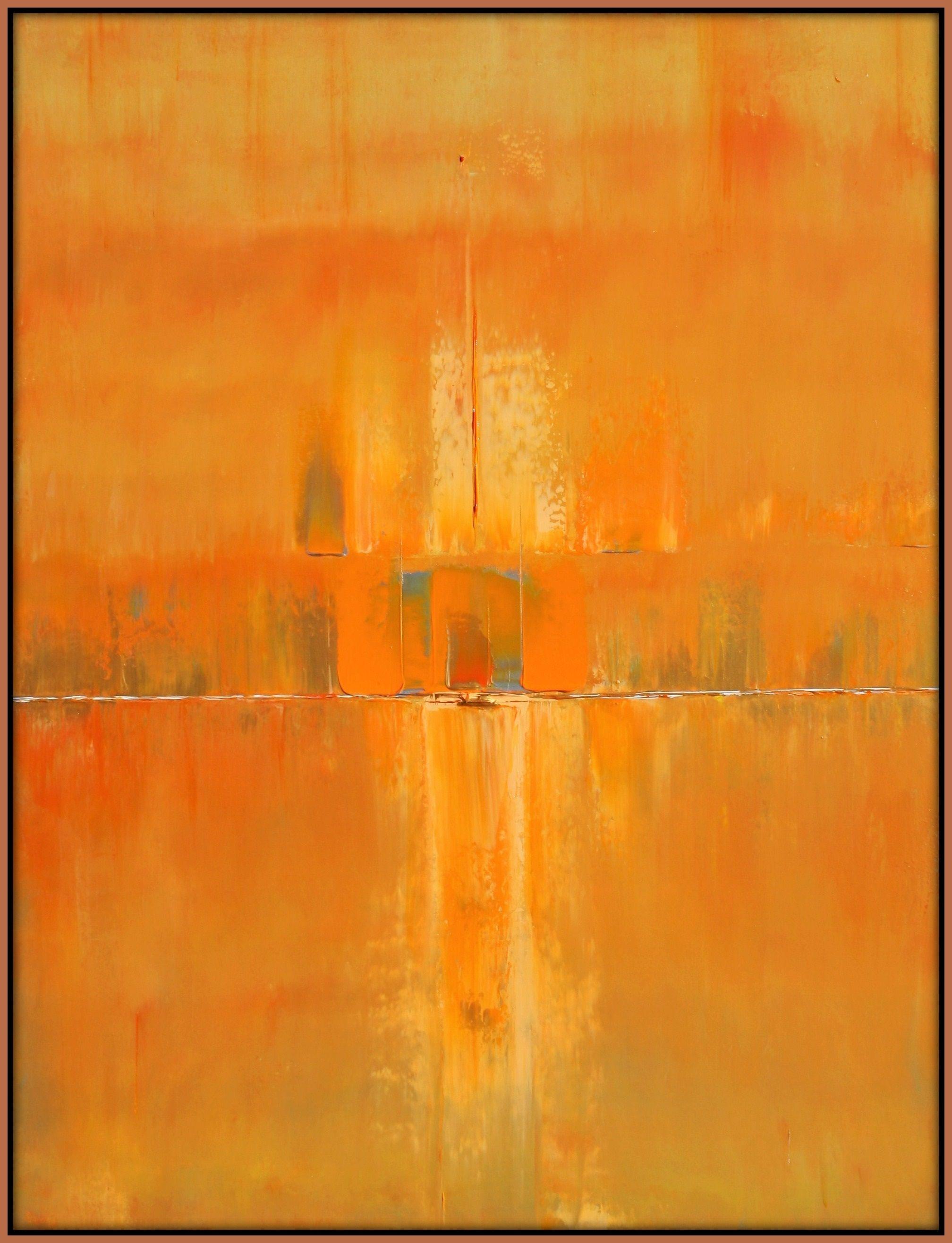 Concepto Naranja Atrevido Abstracto, Pintura, Acrílico sobre Lienzo - Painting de Robert Lynn