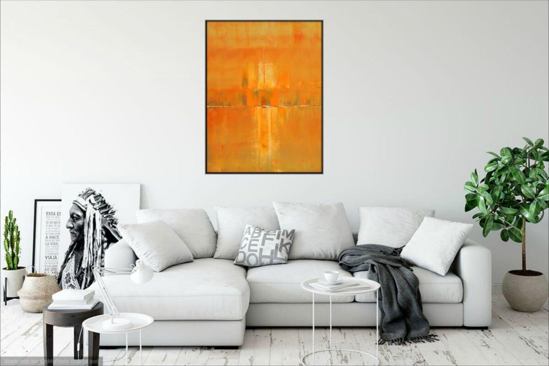 Bold Orange Concept Abstract, Painting, Acrylic on Canvas For Sale 1