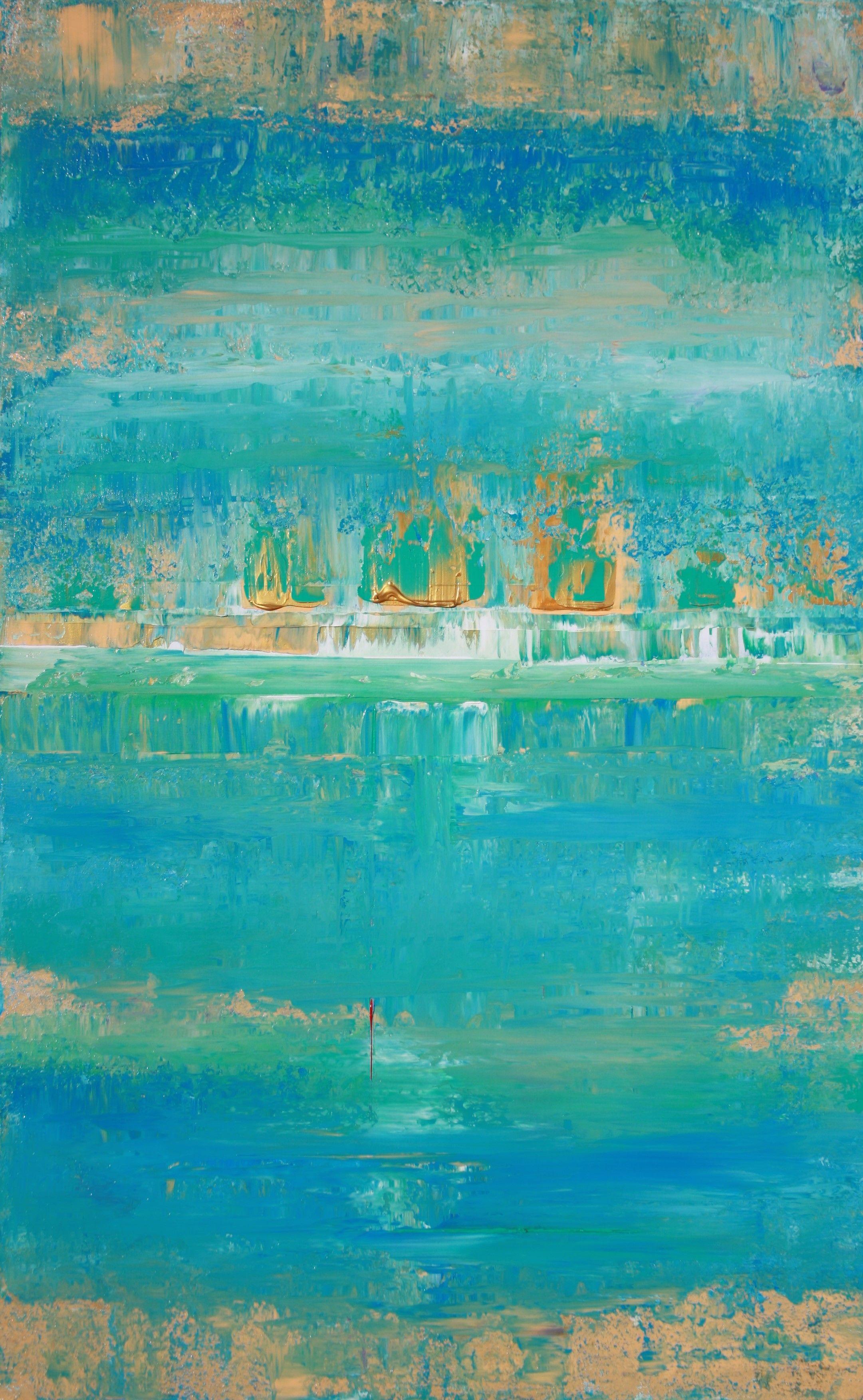 Robert Lynn Abstract Painting - Caribbean Water/Sky Abstract, Painting, Acrylic on Canvas