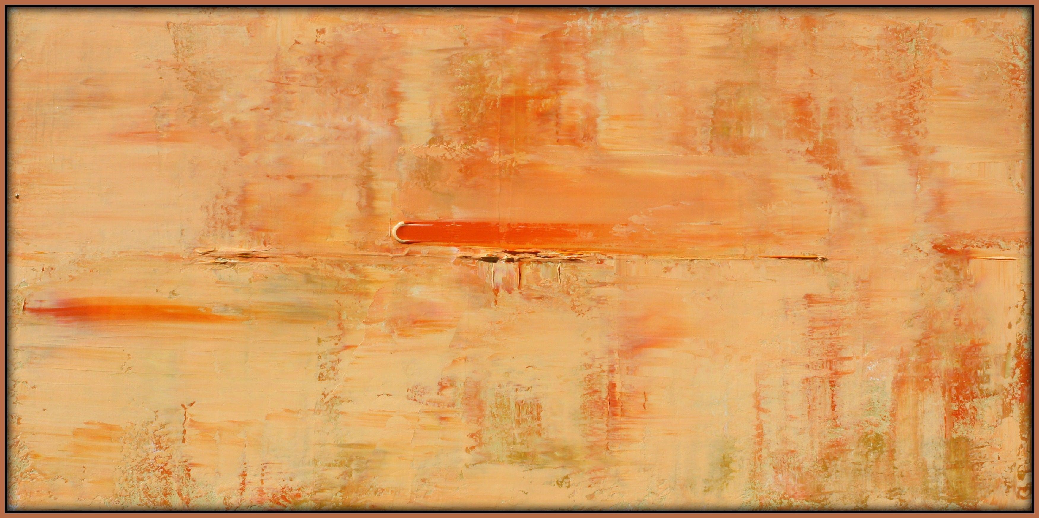 Muted Peach Orange Concept 1, Painting, Acrylic on Canvas For Sale 1