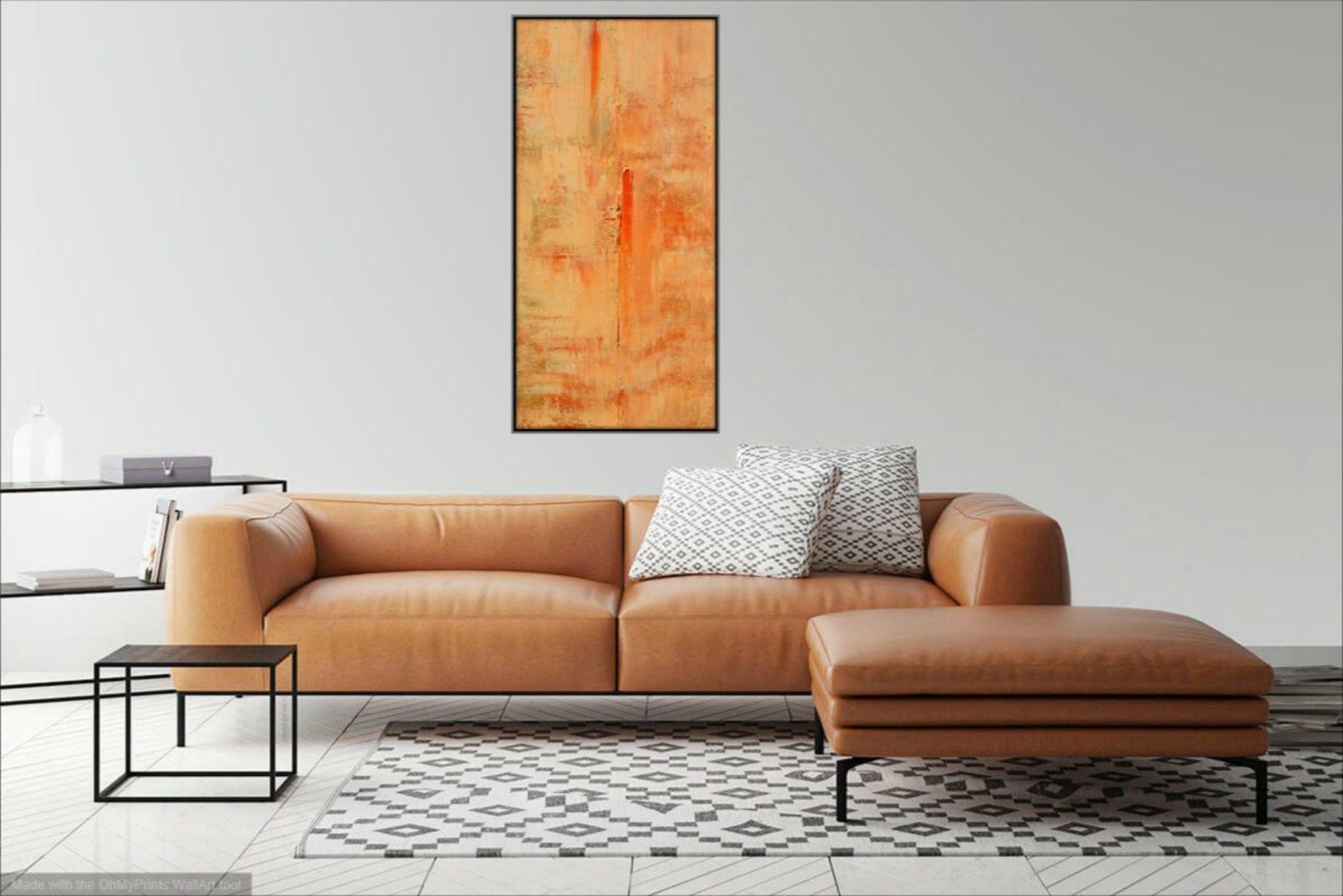 Muted Peach Orange Concept 1, Painting, Acrylic on Canvas For Sale 2