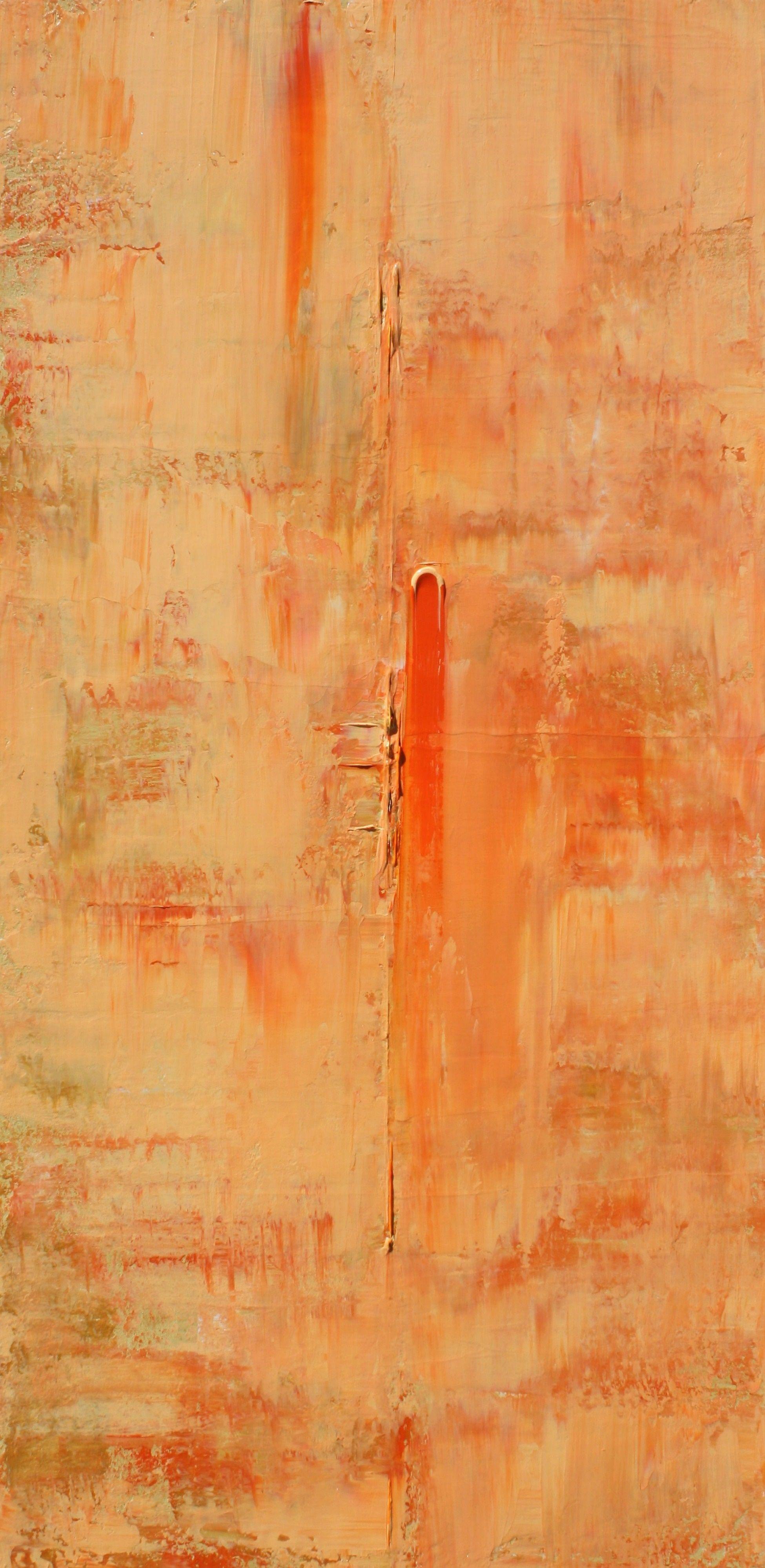 Robert Lynn Abstract Painting - Muted Peach Orange Concept 1, Painting, Acrylic on Canvas