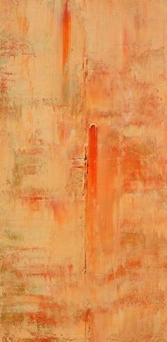 Gedecktes Pfirsich Orange Konzept 1, Gemälde, Acryl auf Leinwand