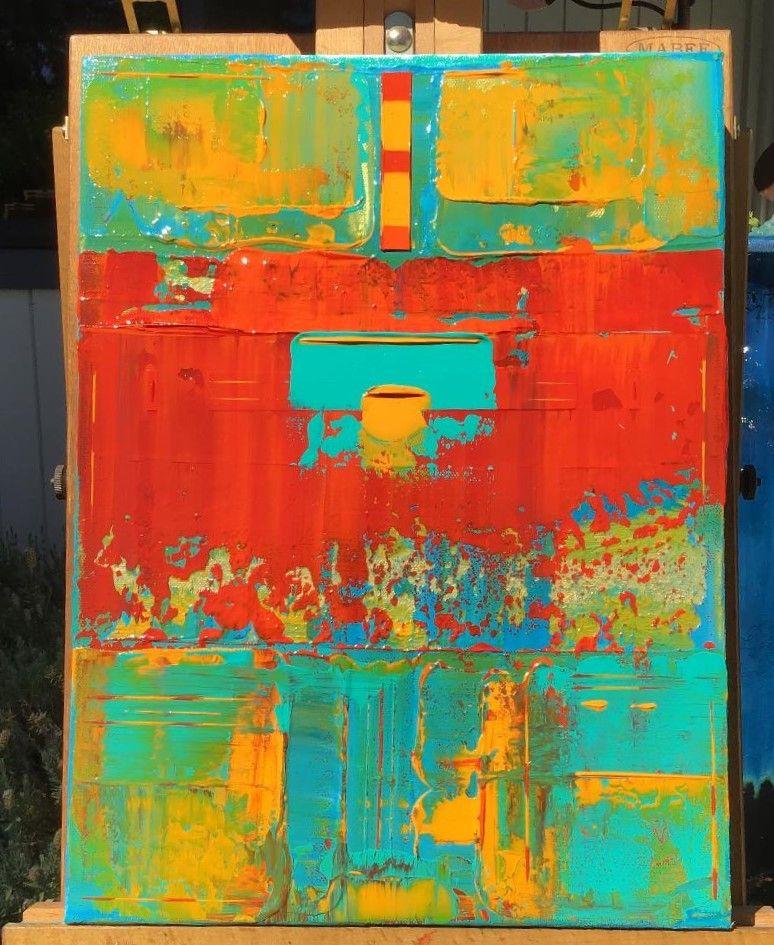 Sept. 2022 / Pintura Acrílica Abstracta / Muy Texturizada (10 Capas) / 12 x 16 x 1,5 sobre Lienzo Envuelto en Galería. Los laterales se pintarán a juego con el cuadro. Me gusta construir mis lienzos con capas de pintura. Hay una riqueza al hacer