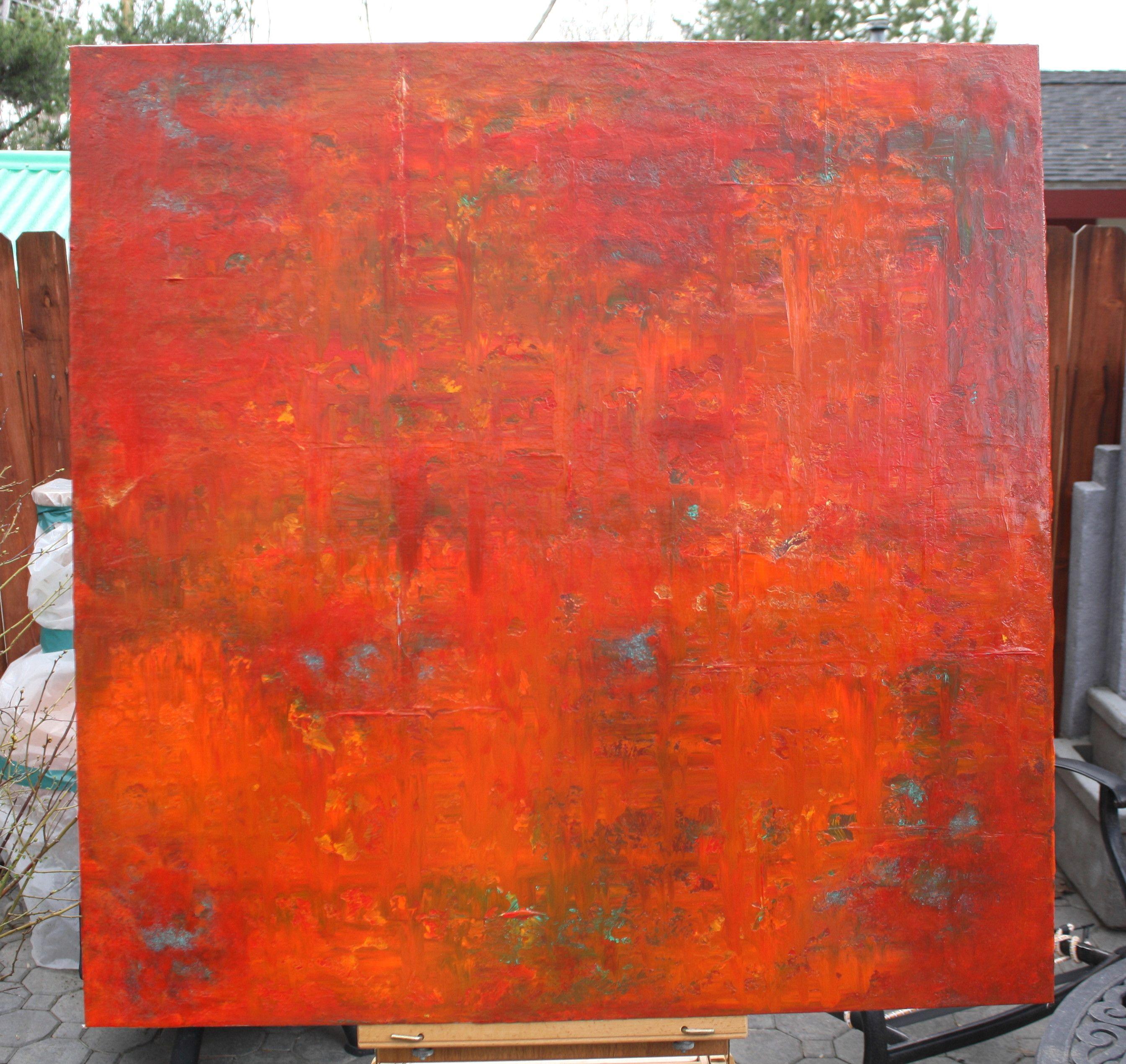 Red Abstract Concept 24, Painting, Acrylic on Canvas 1