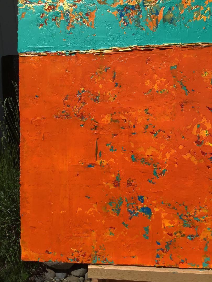 Tre sfumature di colore, Pittura, Acrilico su tela - Abstract Painting Arancia di Robert Lynn