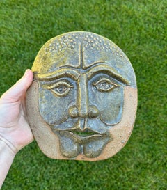 Robert M. Hardy Wall Hanging Ceramic Mask Sculpture, California 1980
