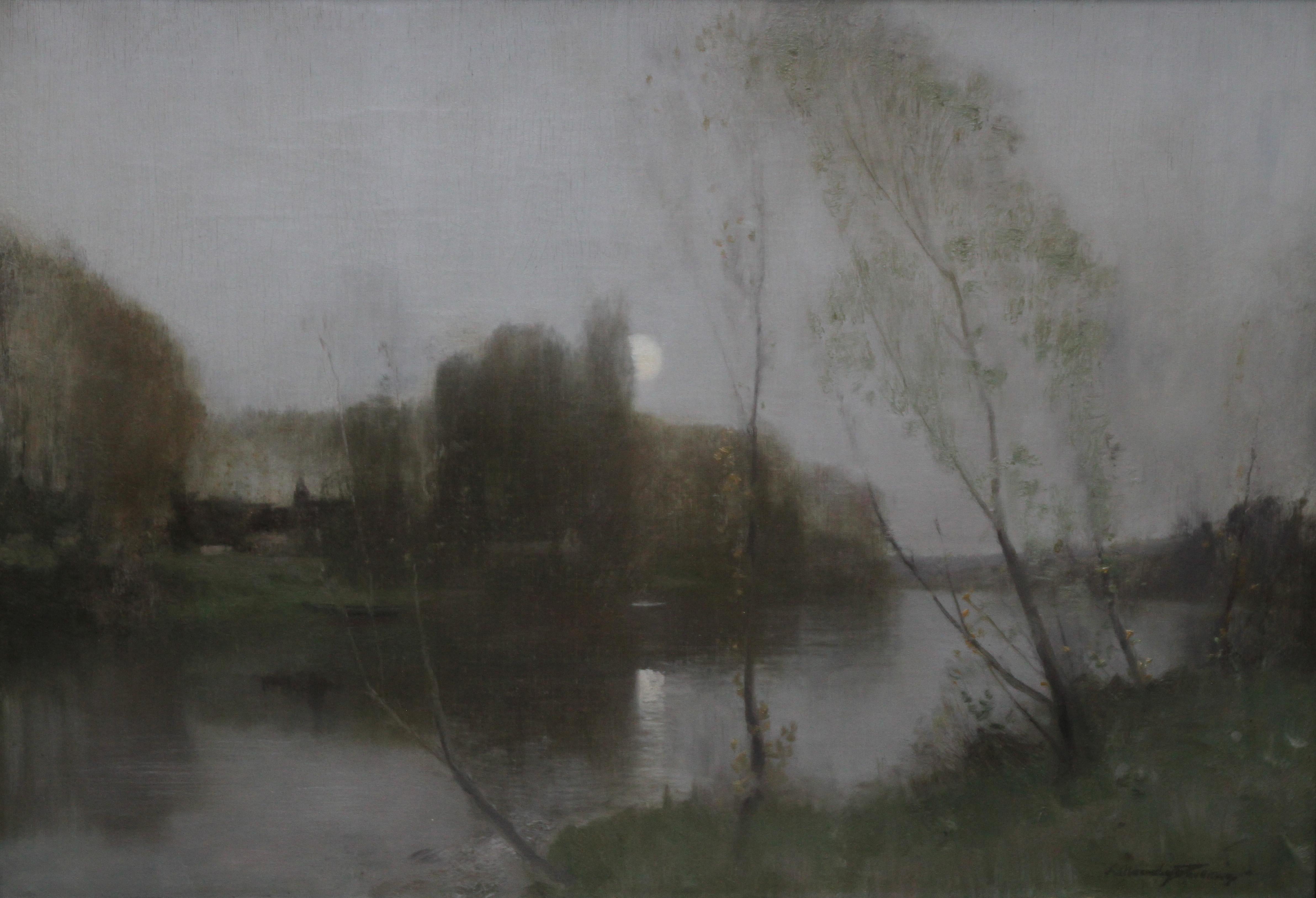 Scottish Nocturne - Glasgow Boy Victorian Impressionist oil painting riverscape 3