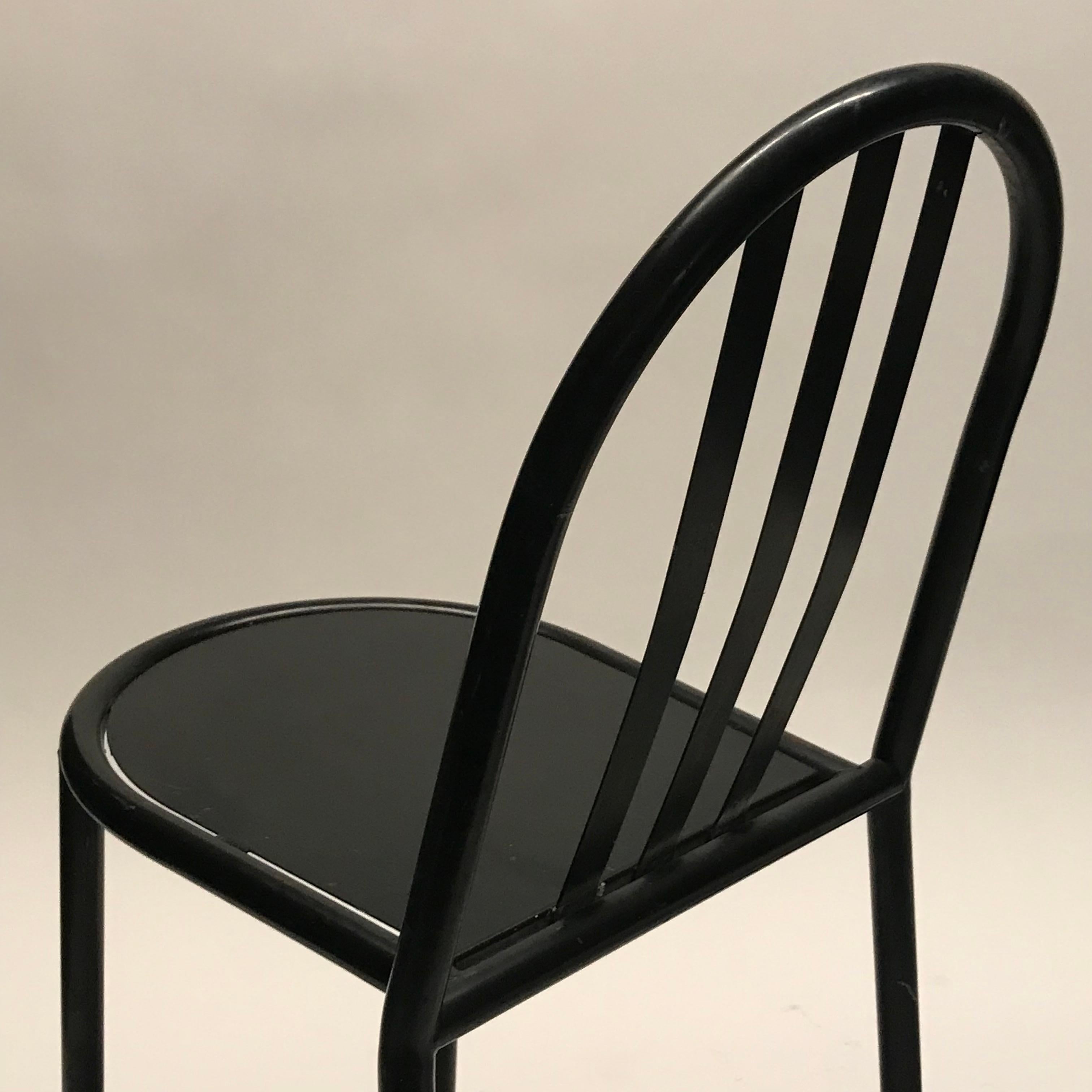 Robert Malet Stevens Stacking No.222 Chair Pair in Original Gloss Black Finish 2