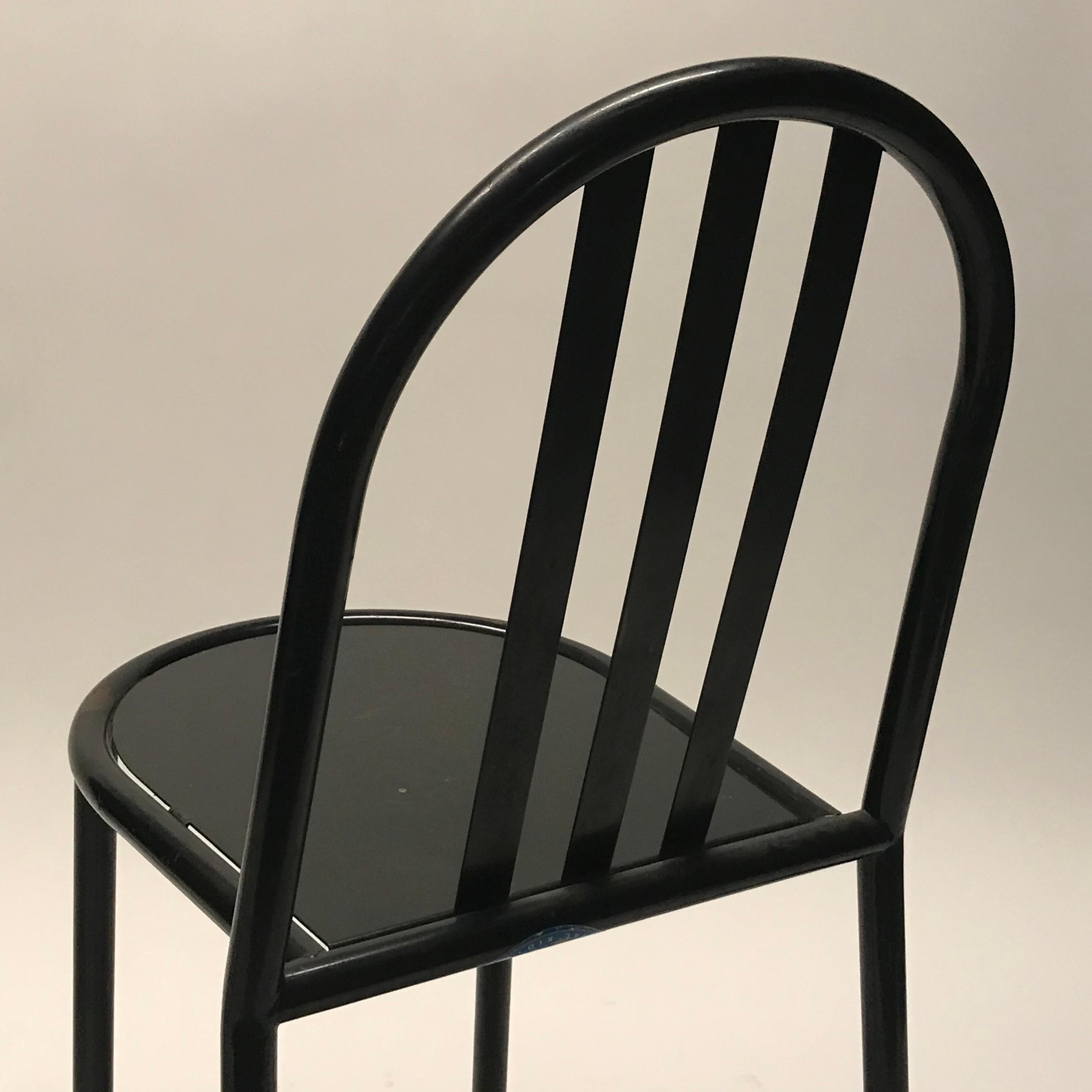 Robert Malet Stevens Stacking No.222 Chair Pair in Original Gloss Black Finish 1