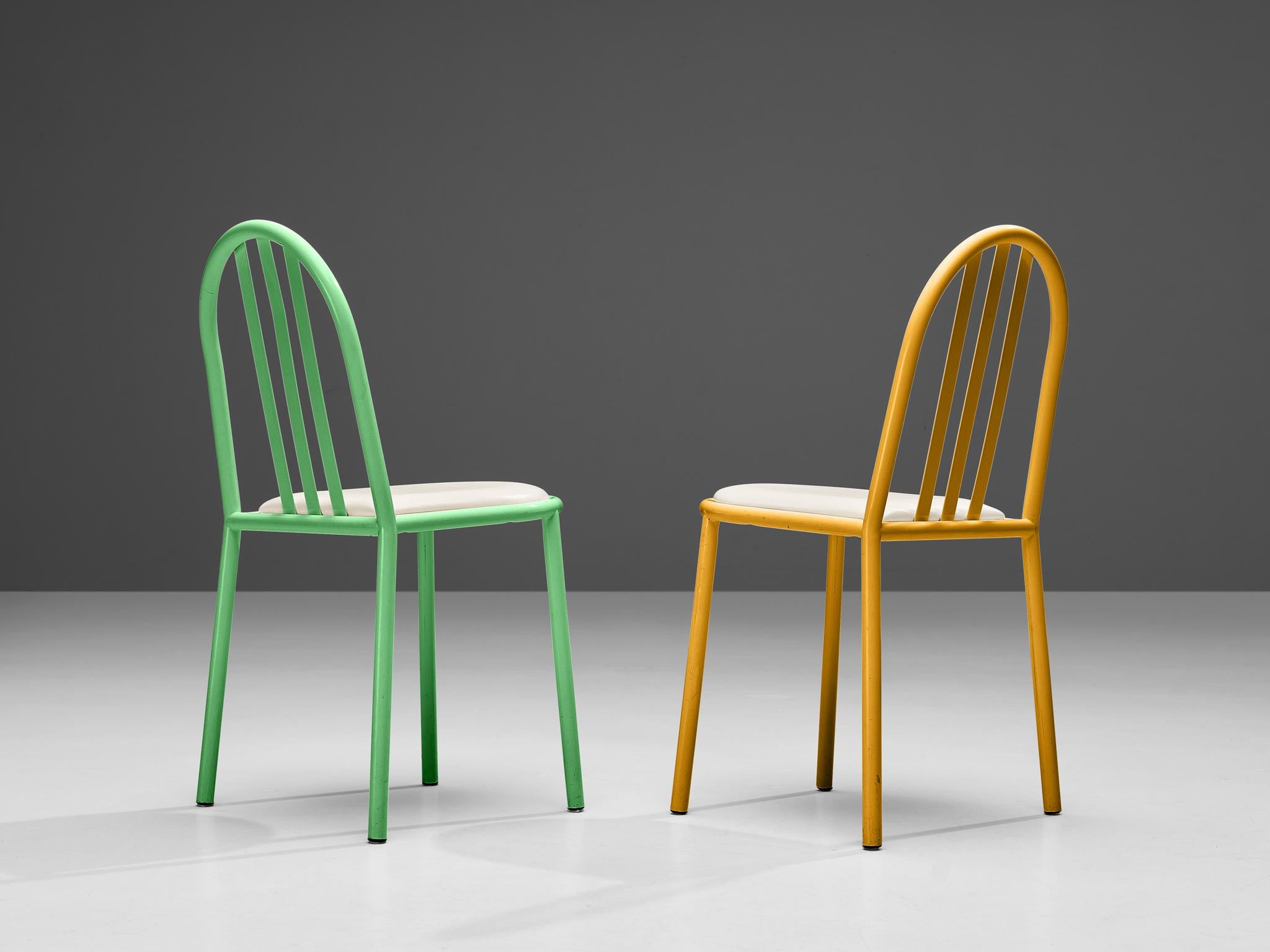 Steel Robert Mallet-Stevens Dining Chairs Model 222 in Colourful Metal