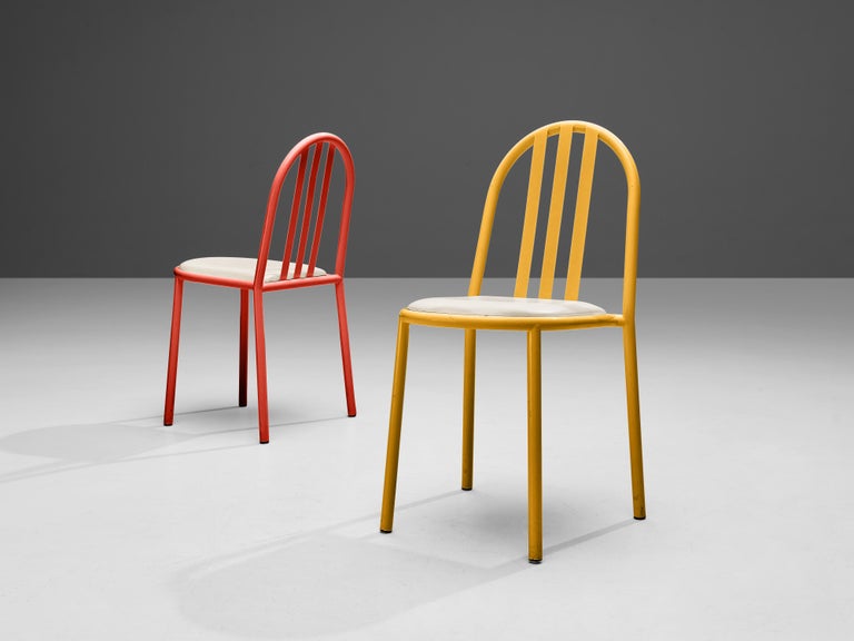 Robert Mallet-Stevens Dining Chairs Model '222' in Colourful Metal For Sale 1