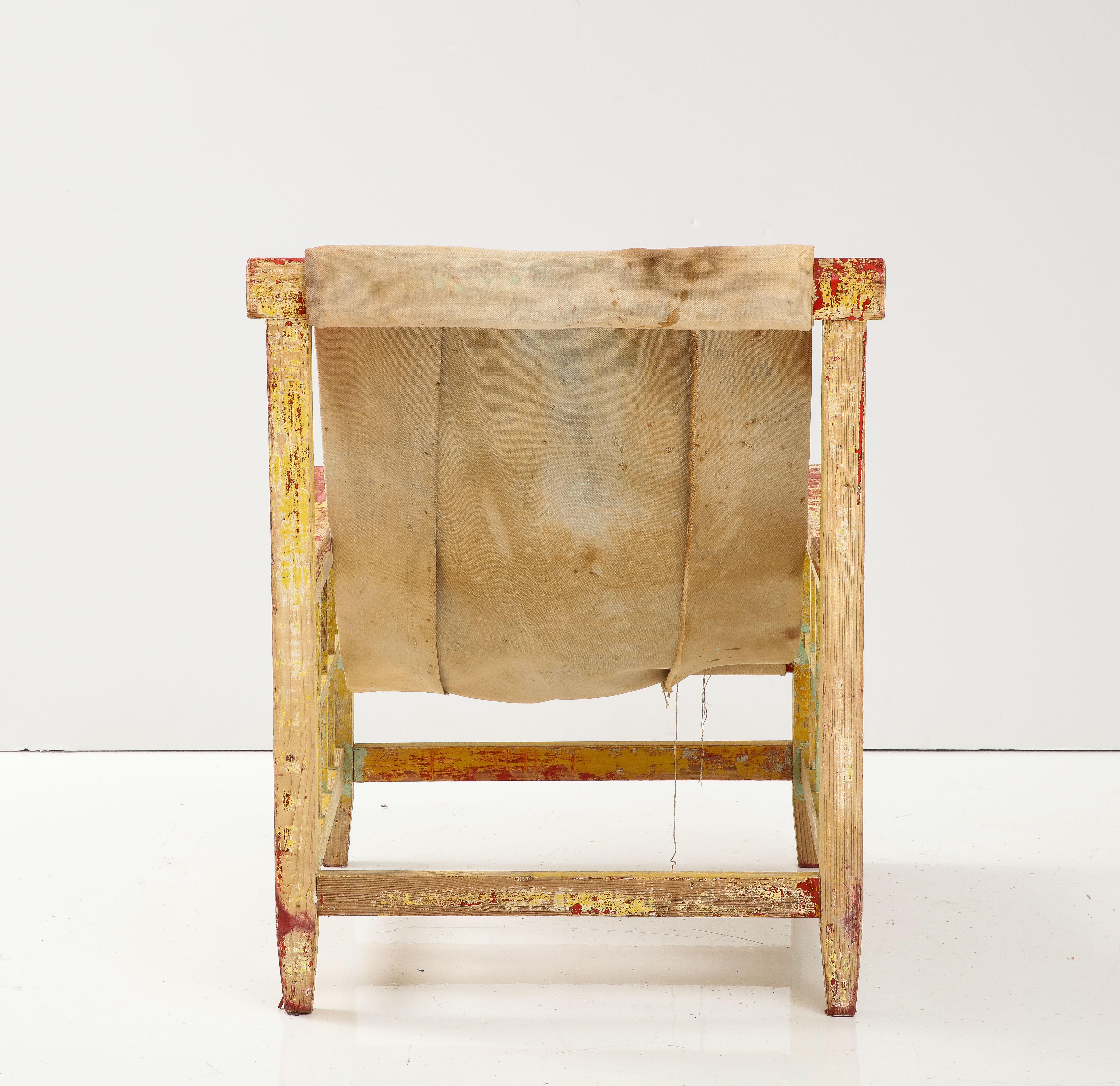 Robert Mallet Stevens, Hammock Chair, France, 1925, Original Canvas & Paint en vente 5