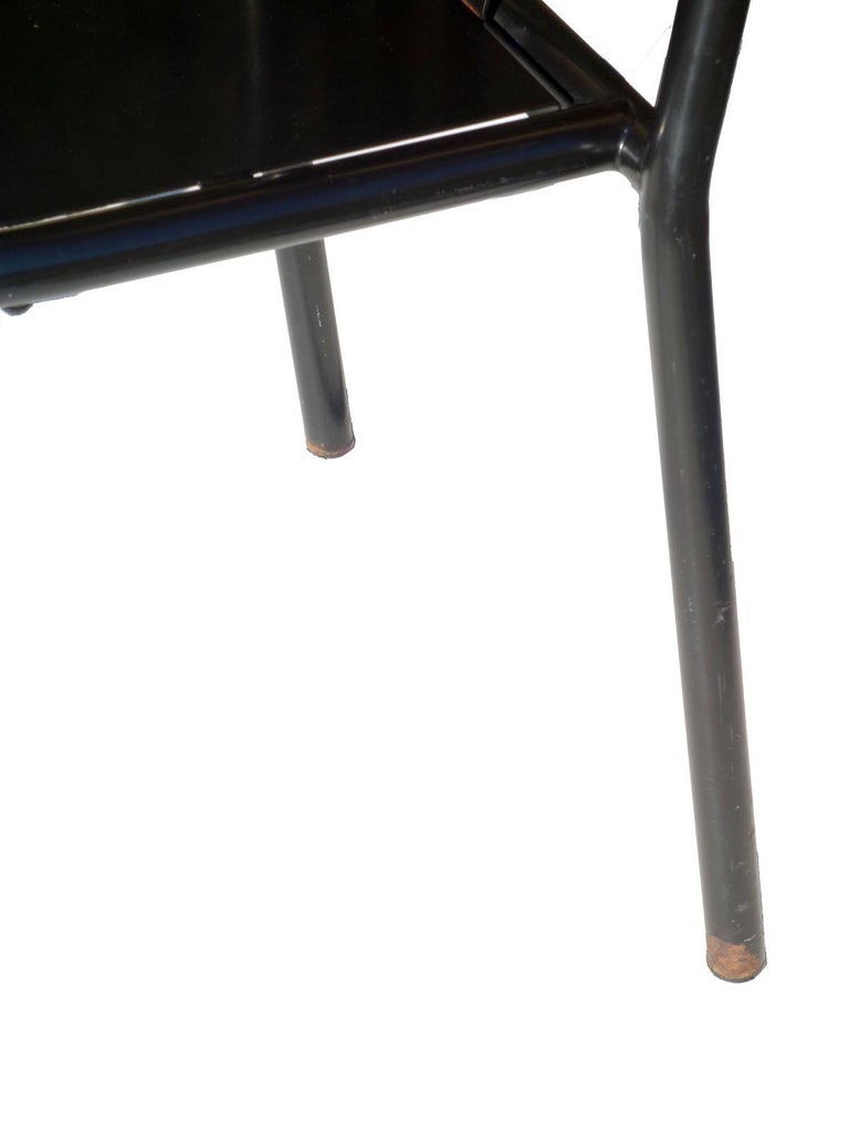 Robert Mallet Stevens No 222 Black Stackable Chair, Set of 6 For Sale 4