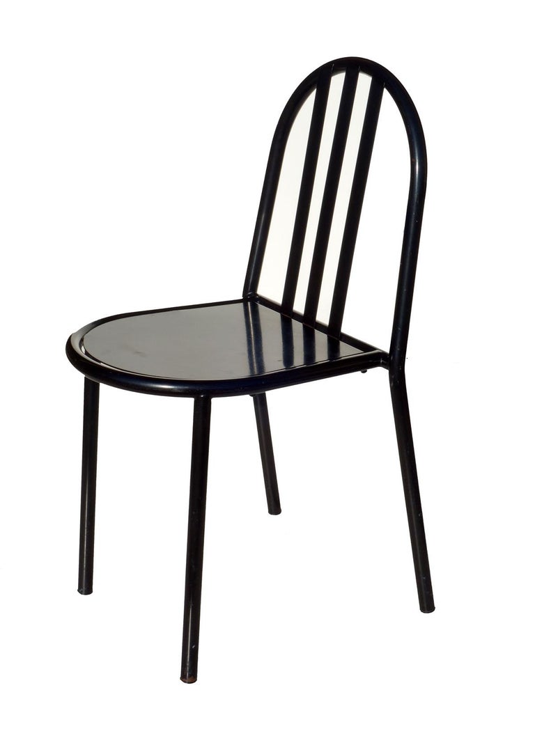 Bauhaus Robert Mallet Stevens No 222 Black Stackable Chair, Set of 6 For Sale