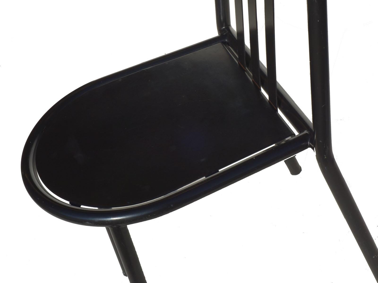 Late 20th Century Robert Mallet Stevens No 222 Black Stackable Chair, Set of 6