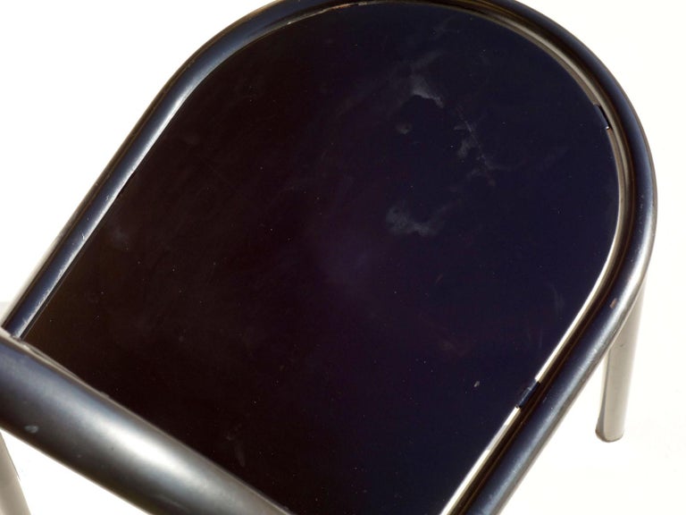 Robert Mallet Stevens No 222 Black Stackable Chair, Set of 6 For Sale 2
