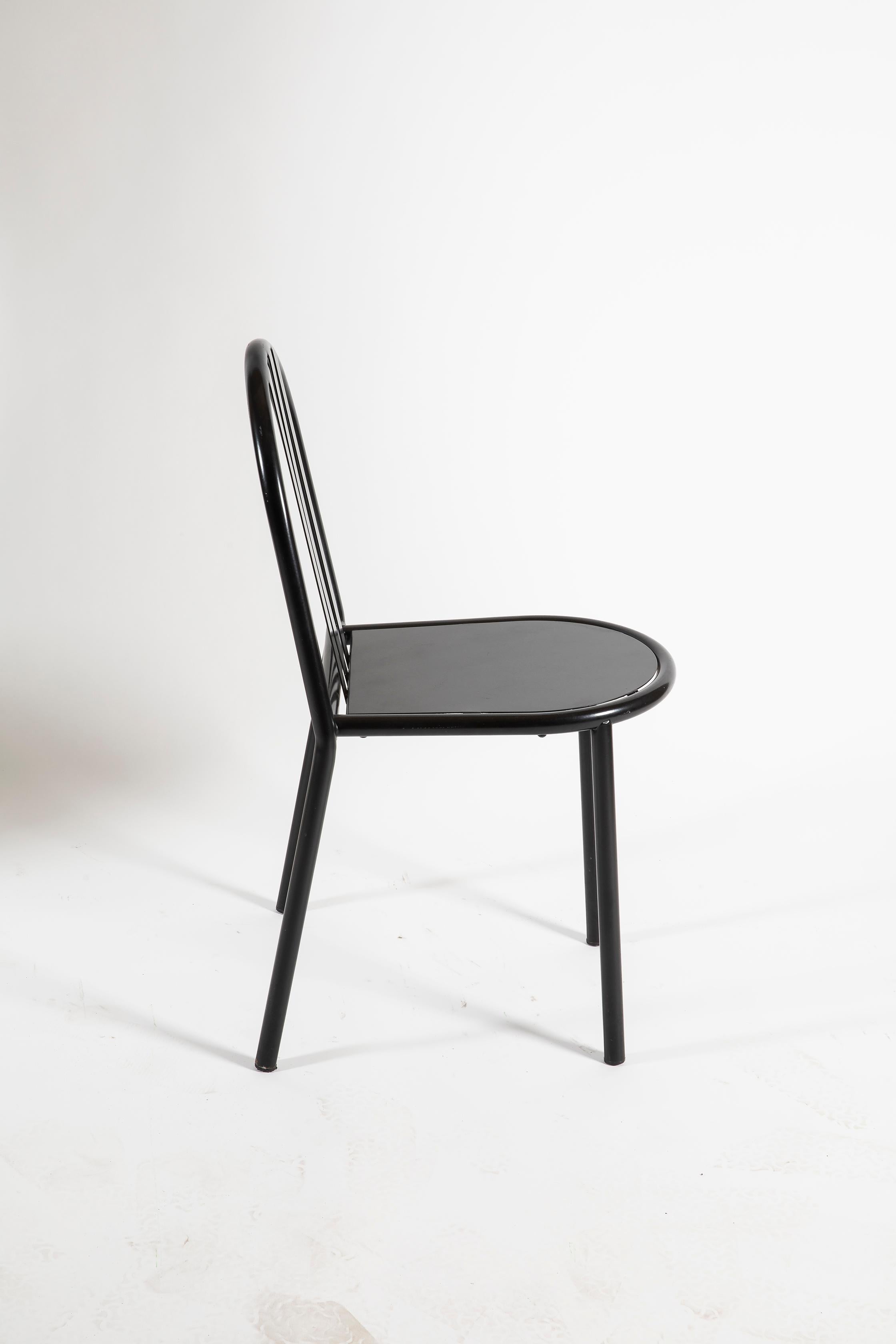 Mid-Century Modern Robert Mallet-Stevens Twelve Black Dining Chairs for Pallucco, 1980s For Sale