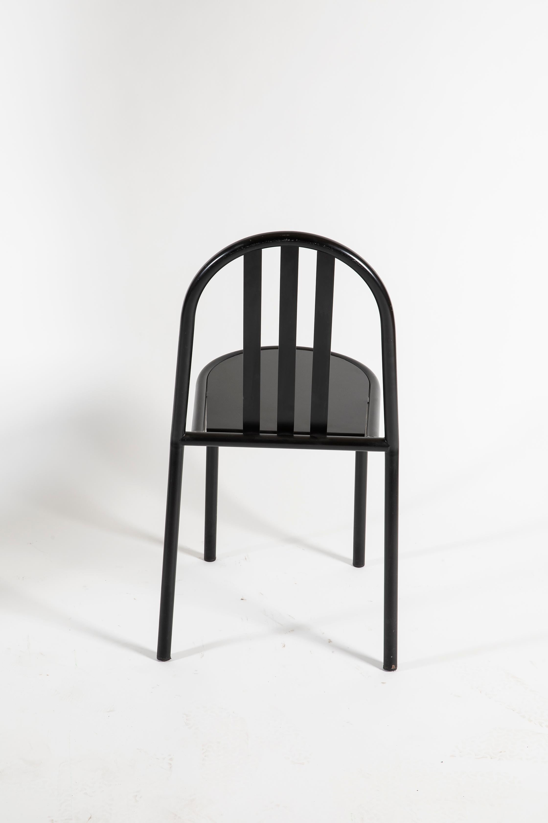 Italian Robert Mallet-Stevens Twelve Black Dining Chairs for Pallucco, 1980s For Sale
