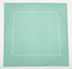 Robert Mangold, Aquatinta-Radierung mit dem Titel „Distorted Square Within a Circle“