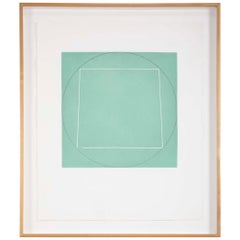 Robert Mangold, acquaforte all'acquatinta intitolata "Quadrato distorto all'interno di un cerchio".