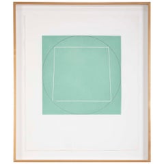 Robert Mangold, Aquatinta-Radierung mit dem Titel „Distorted Square Within a Circle“