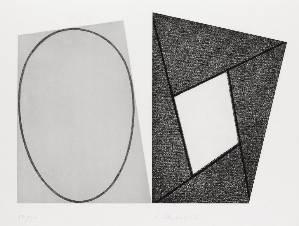 Robert Mangold Abstract Print - Frames and Eclipse B