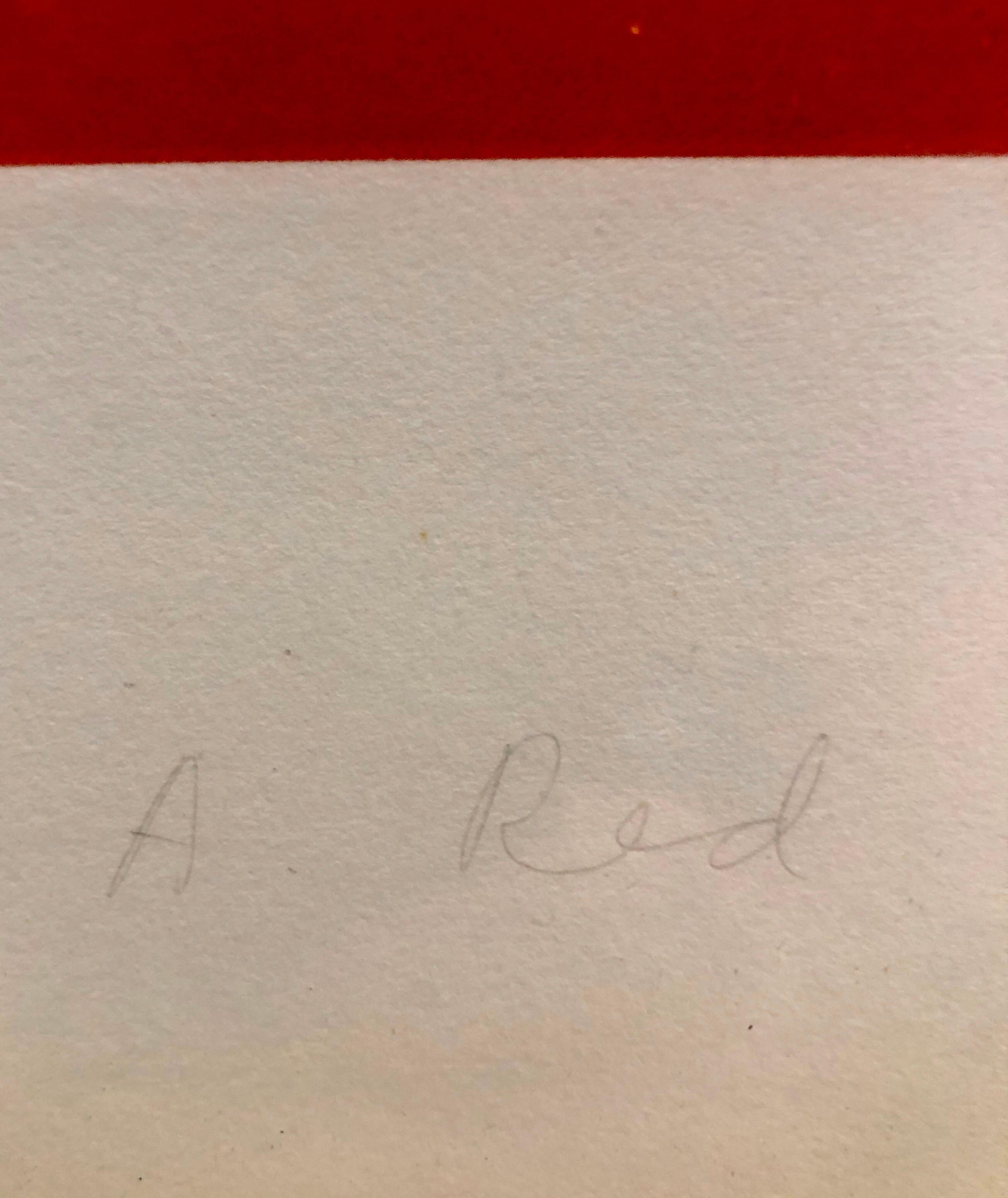 Große abstrakte Aquatinta-Radierung in roter Farbe, Robert Mangold, MInimalist im Angebot 3