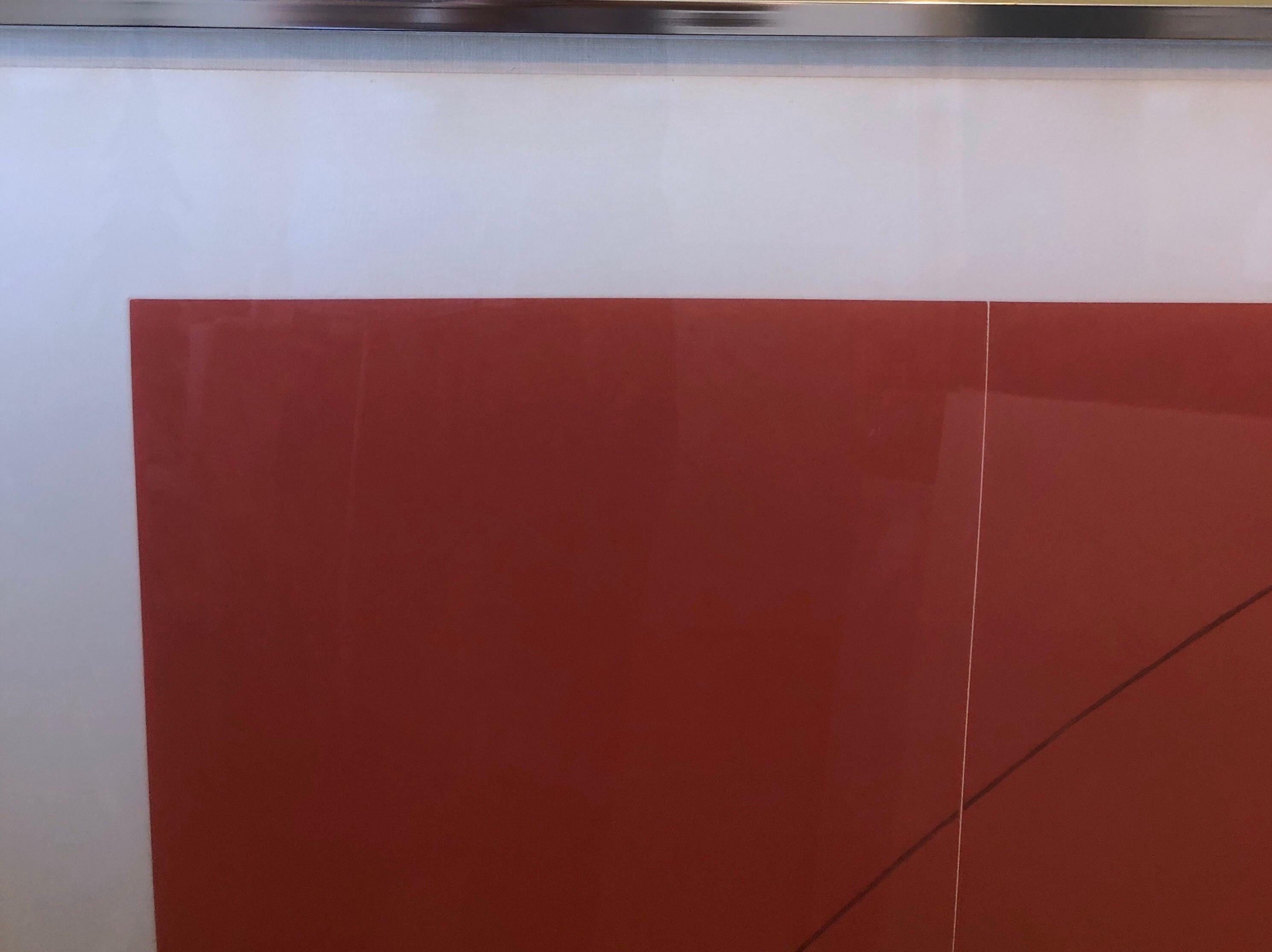 Large Aquatint Etching A Red Color MInimalist Abstract Etching Robert Mangold For Sale 5