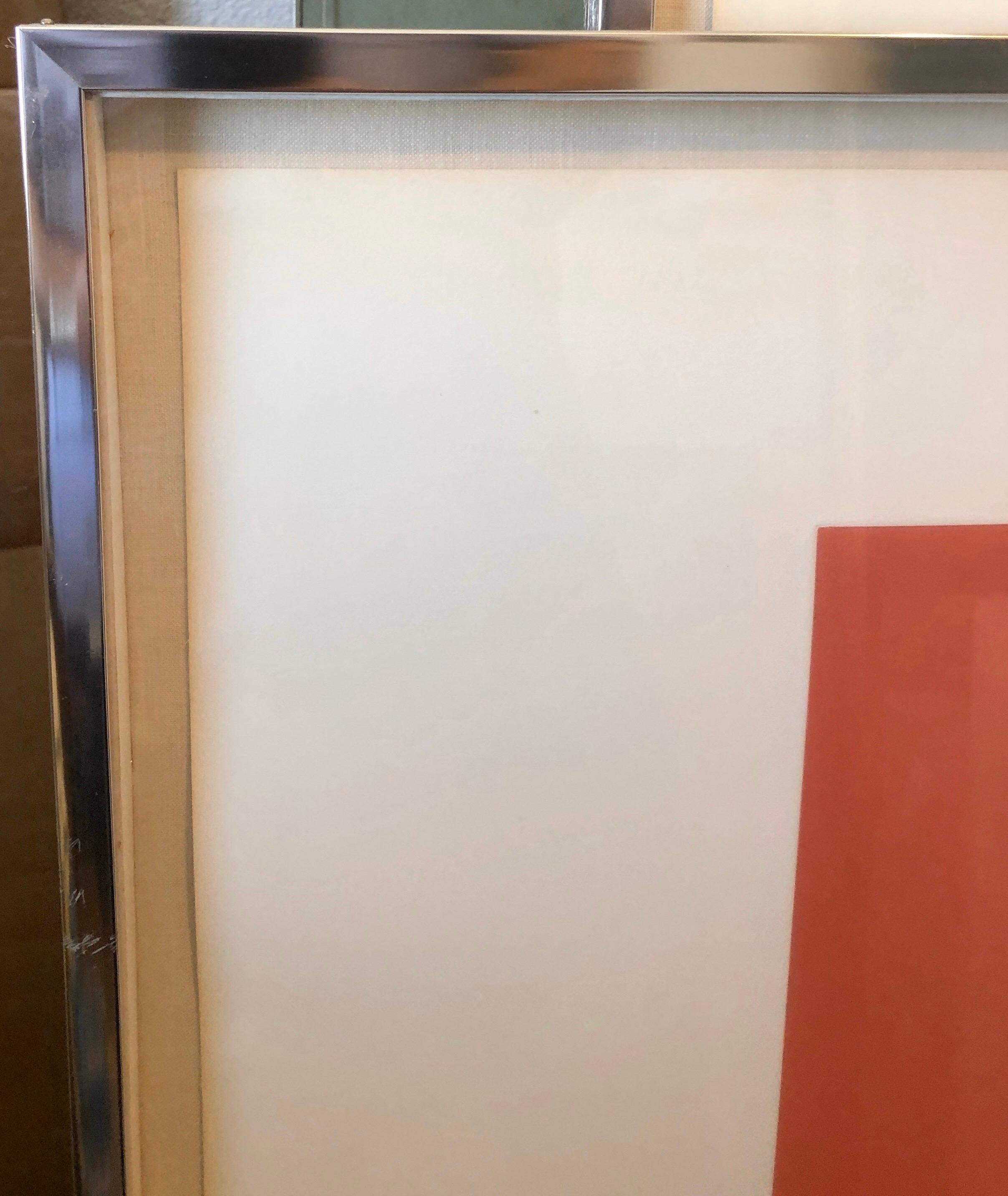 Large Aquatint Etching A Red Color MInimalist Abstract Etching Robert Mangold For Sale 3