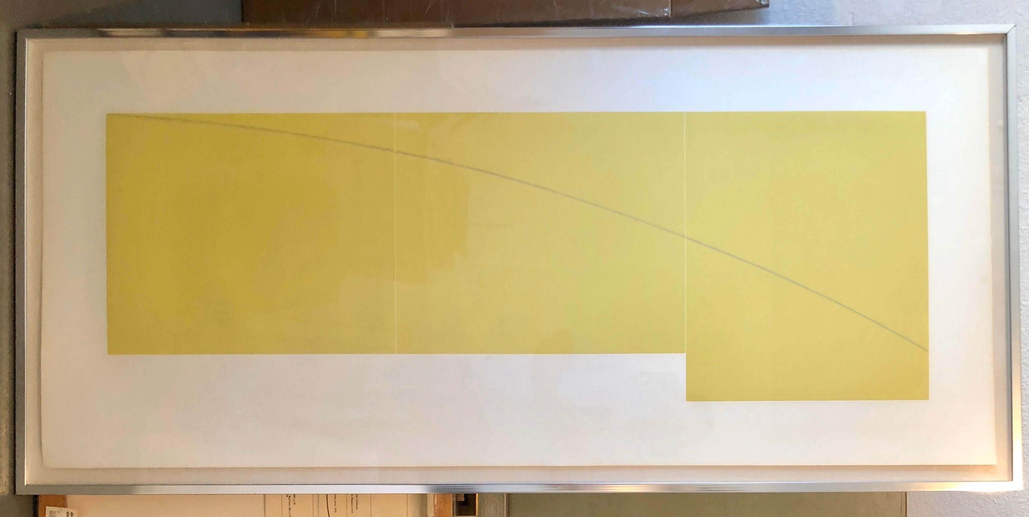 Large Aquatint Etching C Yellow Color MInimalist Abstract Etching Robert Mangold 10