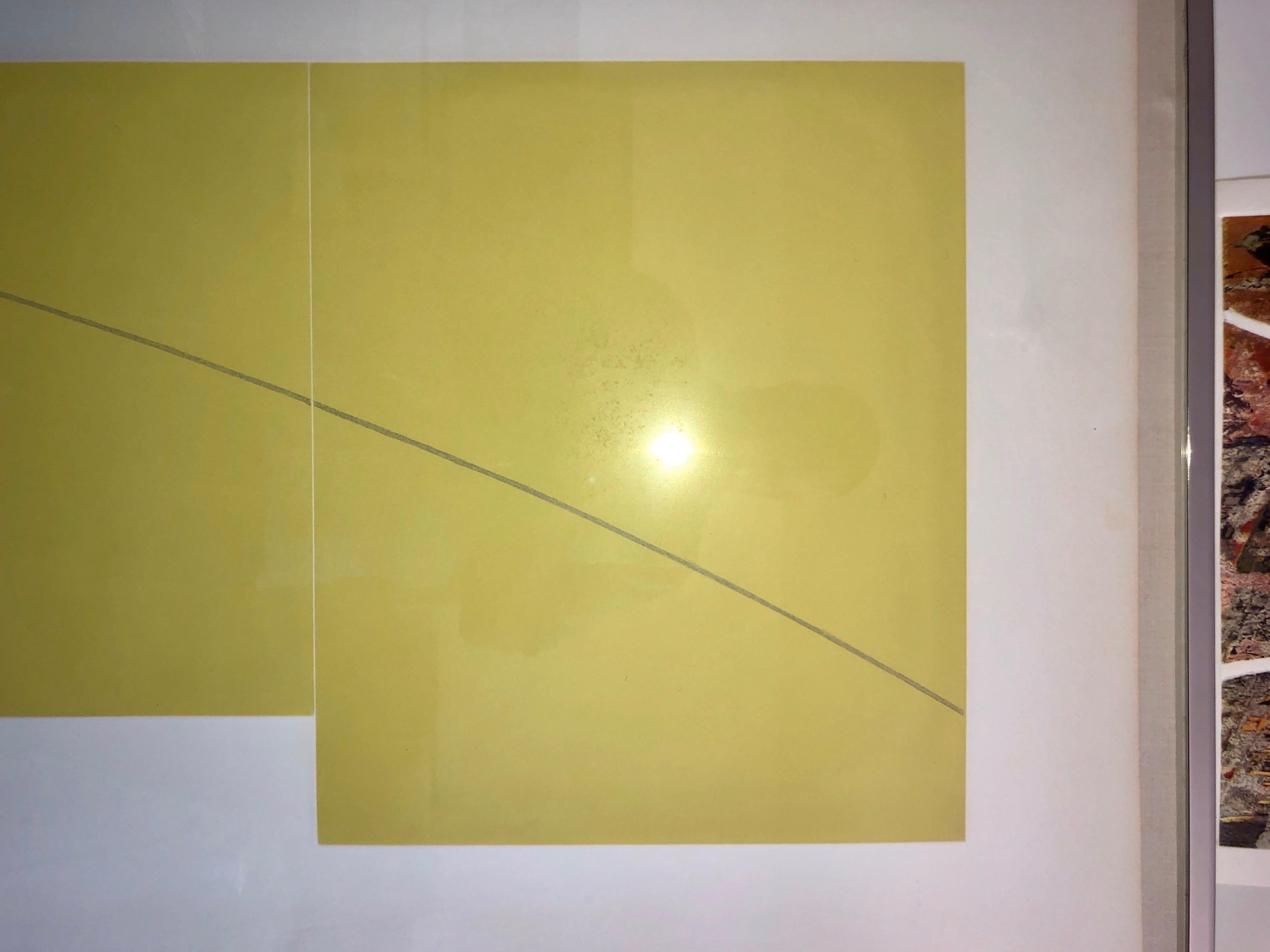 Large Aquatint Etching C Yellow Color MInimalist Abstract Etching Robert Mangold 11