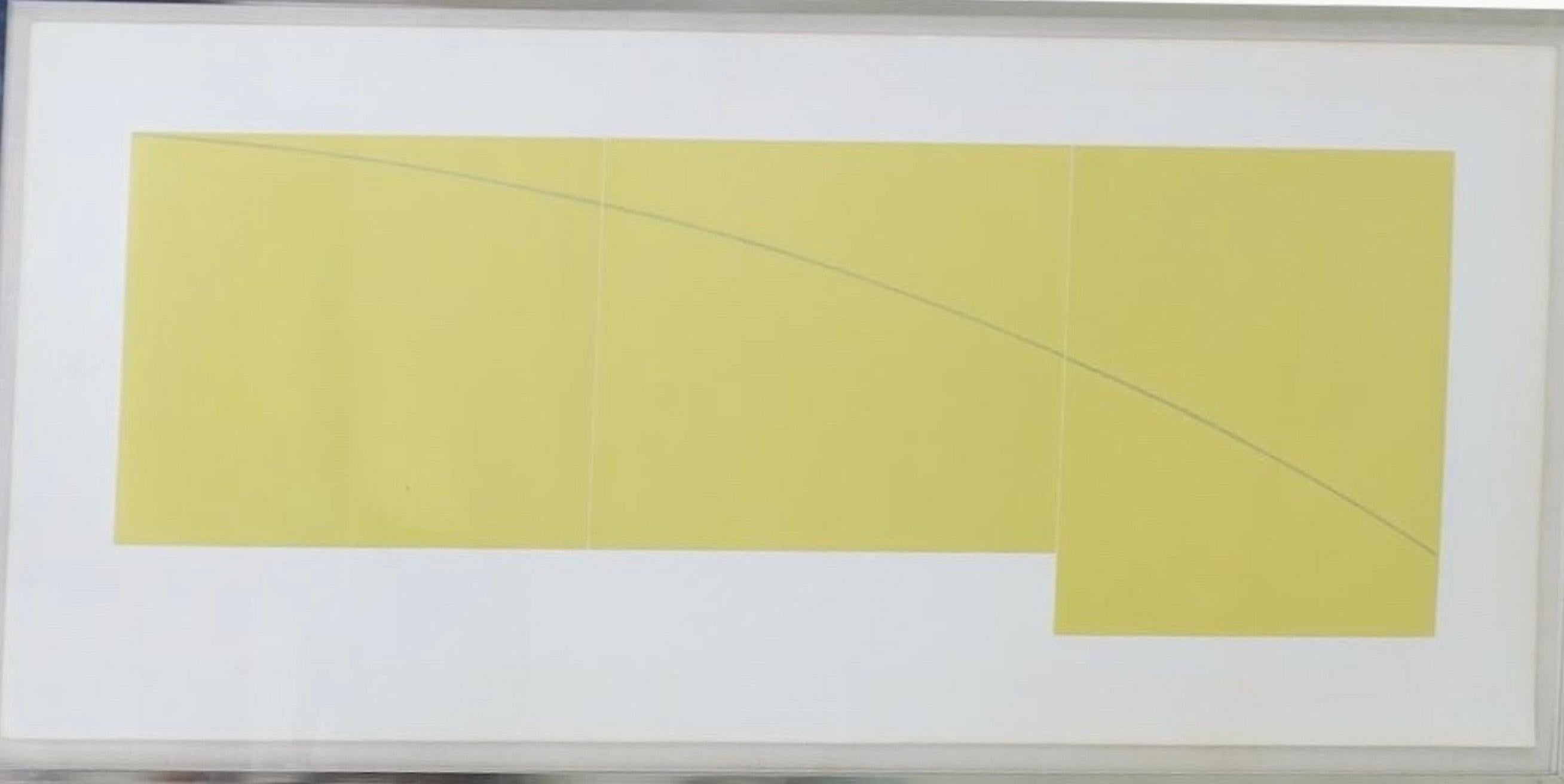 Large Aquatint Etching C Yellow Color MInimalist Abstract Etching Robert Mangold 12