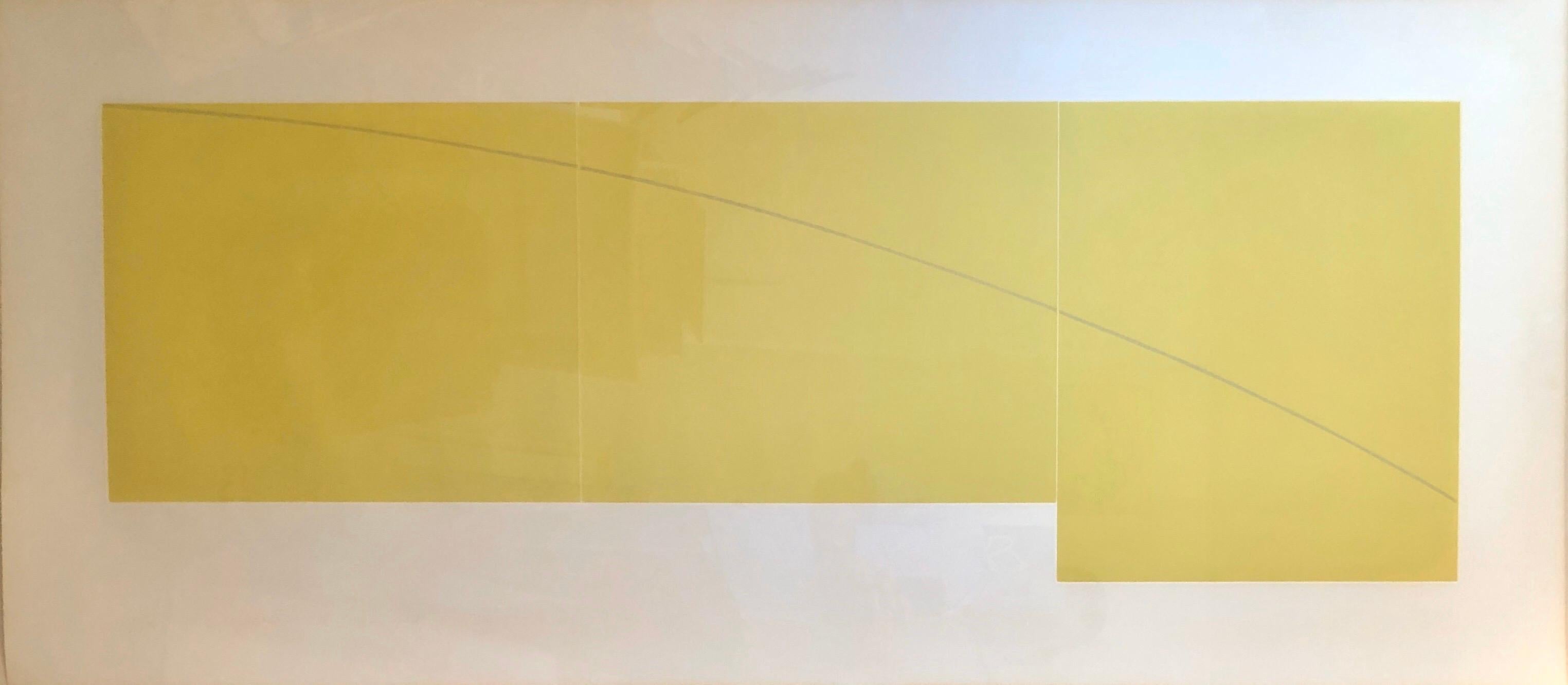 Large Aquatint Etching C Yellow Color MInimalist Abstract Etching Robert Mangold 1