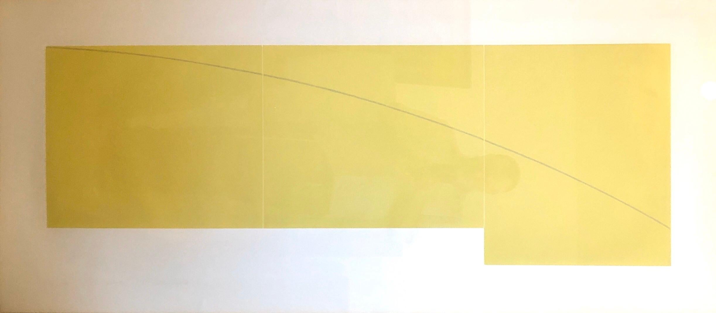 Large Aquatint Etching C Yellow Color MInimalist Abstract Etching Robert Mangold 2